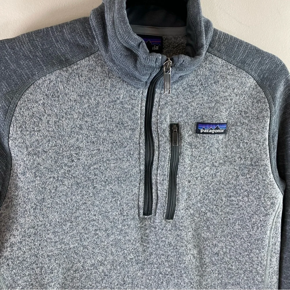 Patagonia Men’s‎ Better Sweater Quarter Zip Pullover Fleece Gray Small